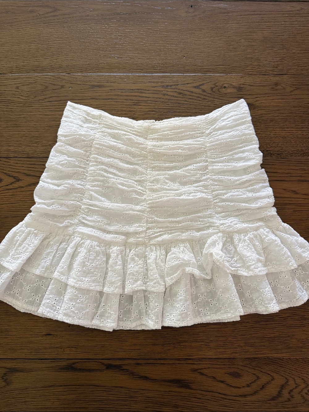 Altar'd State White Eyelet Ruffle Mini Skirt